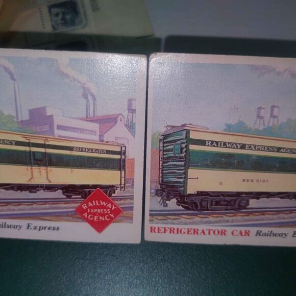 1955 Topps Rails and Sails #103 - Refrigerator Car - Railway Express - Lot of 2 - Picture 5 of 10